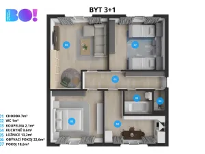 Prodej bytu 3+1, Ostrava, Holasova, 74 m2