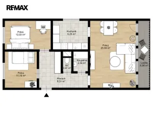 Prodej bytu 3+1, Praha - Střížkov, Žandovská, 68 m2