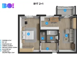 Prodej bytu 2+1, Ostrava, Badatelů, 58 m2