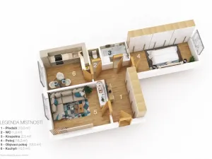 Pronájem bytu 2+1, Praha - Strašnice, Průběžná, 55 m2