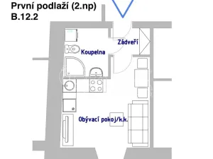 Pronájem bytu 1+kk, Neratovice - Byškovice, Pražská, 21 m2