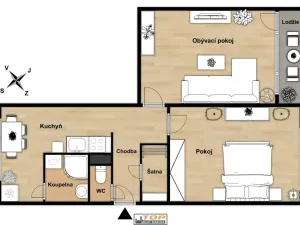 Prodej bytu 2+1, Chomutov, Kostnická, 59 m2