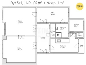 Prodej bytu 3+1, Znojmo, Alšova, 105 m2