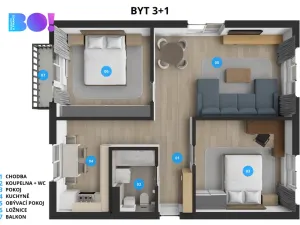 Prodej bytu 3+1, Třinec, Kopernikova, 70 m2