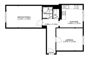 Prodej bytu 2+1, Štětí, U stadionu, 60 m2