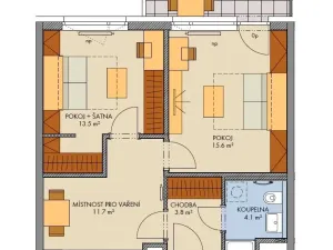 Prodej bytu 2+1, Praha - Hlubočepy, Vítové, 51 m2