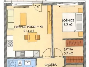 Prodej bytu 2+kk, Praha - Hlubočepy, Hugo Haase, 52 m2