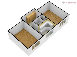 Pronájem bytu 2+1, Zlín - Malenovice, Chelčického, 57 m2