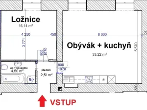 Pronájem bytu 2+kk, Plzeň - Malesice, Malesická náves, 56 m2