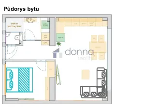 Pronájem bytu 2+kk, Praha, Humpolecká, 43 m2