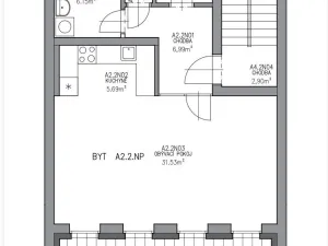 Prodej bytu 2+kk, Březnice, 55 m2