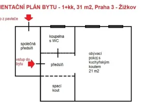 Pronájem bytu 1+kk, Praha - Žižkov, Roháčova, 31 m2