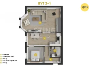 Prodej bytu 2+1, Opava, Zacpalova, 64 m2