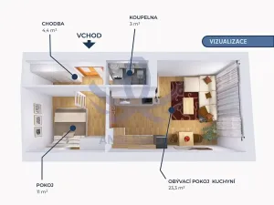 Pronájem bytu 2+kk, Mladá Boleslav, Starofarní, 42 m2
