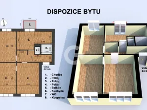 Prodej bytu 3+1, Zlín, Santražiny, 63 m2