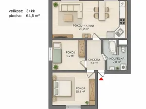 Pronájem bytu 3+kk, Slatiňany, Tyršova, 65 m2