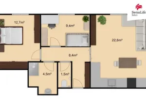 Prodej bytu 3+kk, Praha - Nusle, Horní, 60 m2