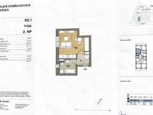 Pronájem bytu 1+kk, Dobřichovice, Randova, 34 m2