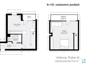 Prodej bytu 2+kk, Praha - Černý Most, Volkova, 72 m2