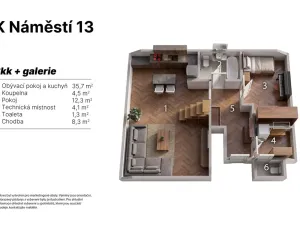 Prodej bytu 3+kk, Praha - Ďáblice, K náměstí, 102 m2