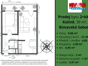 Prodej bytu 2+kk, Kolín - Kolín II, Rimavské Soboty, 39 m2