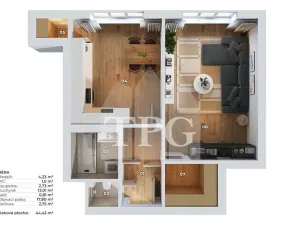 Prodej bytu 1+1, Praha - Žižkov, Baranova, 44 m2
