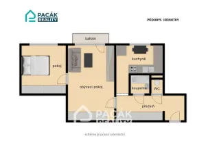 Pronájem bytu 2+1, Olomouc - Neředín, Dělnická, 52 m2