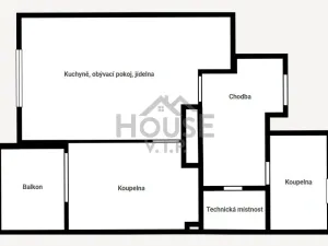 Pronájem bytu 2+kk, Praha - Vršovice, Karpatská, 49 m2