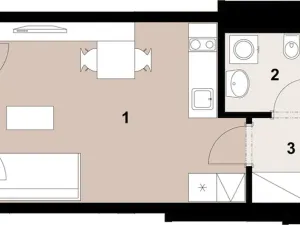 Pronájem bytu 1+kk, Praha - Hloubětín, Poděbradská, 33 m2