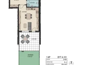 Pronájem bytu 2+kk, Praha - Dolní Chabry, Do rybníčků, 65 m2