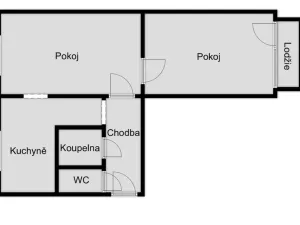 Pronájem bytu 2+1, Teplice - Trnovany, Štúrova, 53 m2