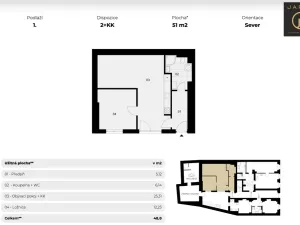 Prodej bytu 2+kk, Jáchymov, náměstí Republiky, 51 m2