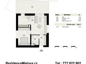 Prodej bytu 2+kk, Praha - Stodůlky, 5. máje, 51 m2