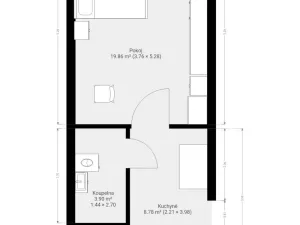 Pronájem bytu 1+1, Brno - Židenice, Porhajmova, 35 m2