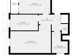 Pronájem bytu 3+kk, Praha - Braník, Věkova, 65 m2