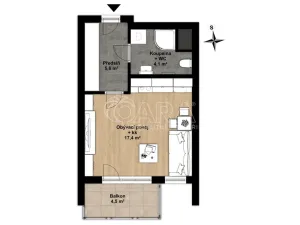 Pronájem bytu 1+kk, Praha - Hostivař, U továren, 31 m2