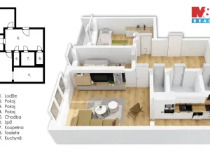 Prodej bytu 3+1, Praha - Kamýk, Papírníkova, 66 m2