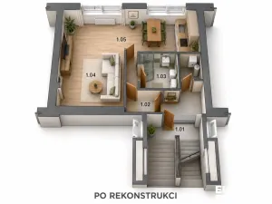 Prodej bytu 1+1, Rumburk, Náměstí Dobrovského, 36 m2