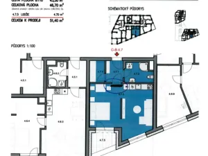 Pronájem bytu 1+kk, Šlapanice, 52 m2