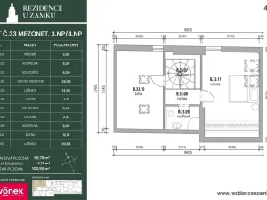 Prodej atypického bytu, Vsetín, Horní náměstí, 103 m2
