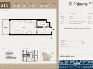 Prodej bytu 1+kk, Beroun, 35 m2