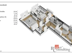 Prodej bytu 3+kk, Praha - Žižkov, Hartigova, 77 m2