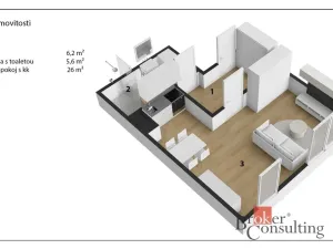 Pronájem bytu 1+kk, Hořovice, Pšeničná, 44 m2