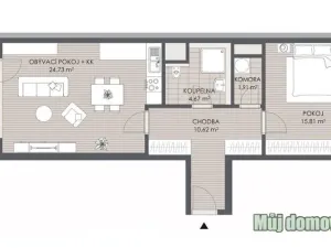 Pronájem bytu 2+kk, Praha - Letňany, 57 m2
