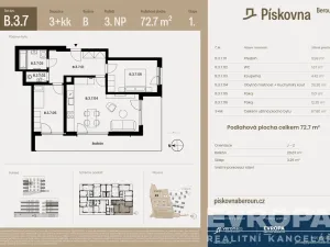 Prodej bytu 3+kk, Beroun, 73 m2