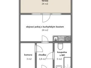 Pronájem bytu 1+kk, Znojmo, Kotkova, 34 m2