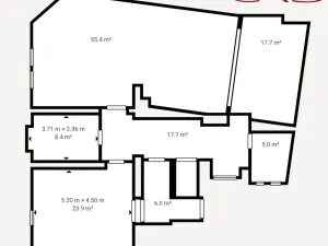 Pronájem obchodního prostoru, Jablonec nad Nisou, Pražská, 136 m2