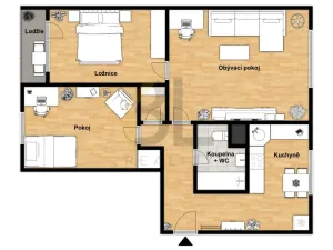 Prodej bytu 3+1, Hodonín, Očovská, 68 m2