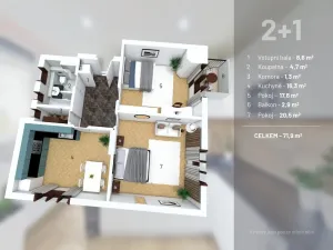Prodej bytu 2+1, Říčany - Radošovice, nám. Československé armády, 85 m2