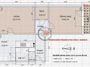 Prodej bytu 2+1, Třebíč - Nové Dvory, Gen. Svobody, 58 m2